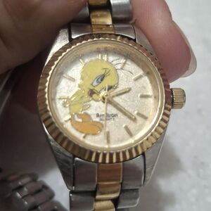 Collectors Armitron Gold and Silver Watch with Tweety Bird Design
